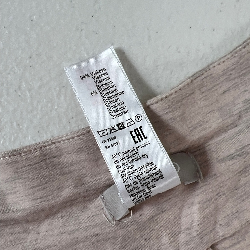 Hanro‎ Sz XL Nightgown Loungewear Pale Pink Heather Sleeveless V Neck - Picture 6 of 8